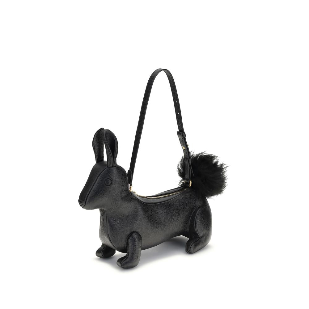 Thom Browne Schwarze Kalbshaut Bos Taurus Schultertasche